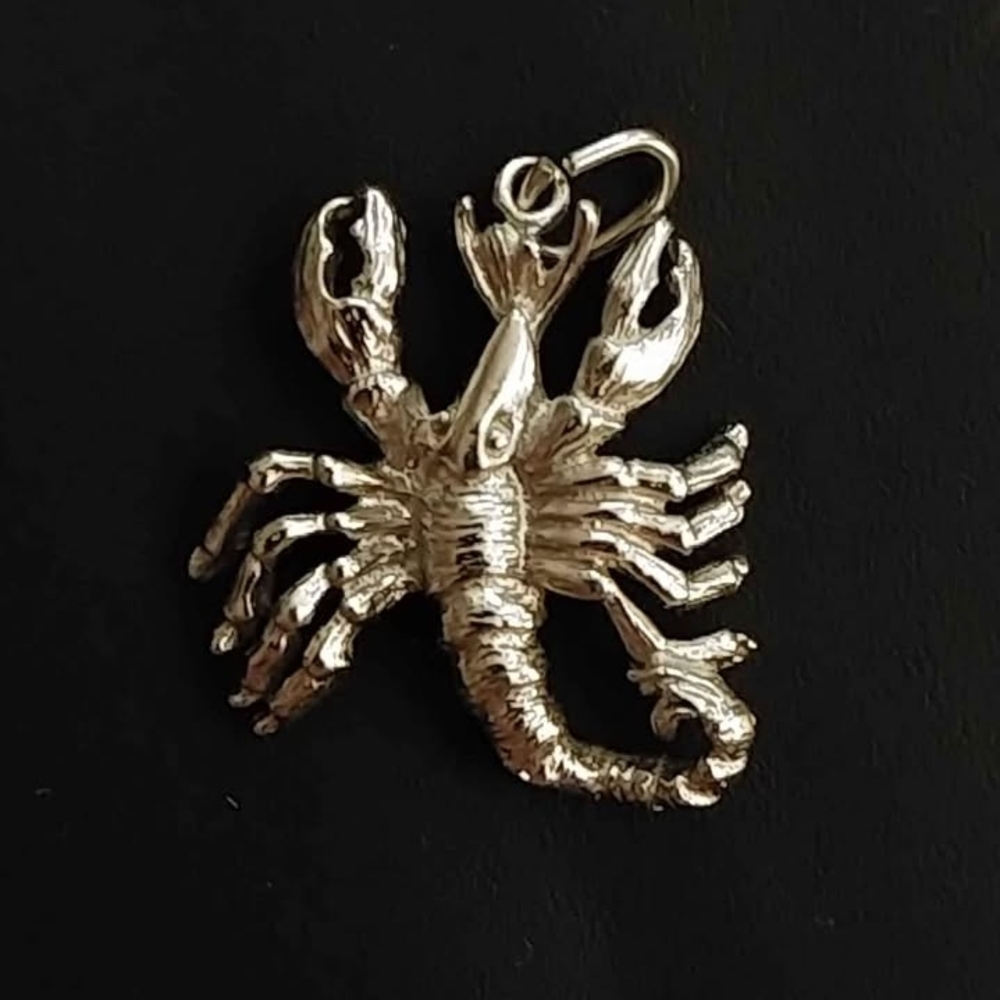 Sterling Silver Scorpion Pendant - Scorpio November Jewelry - by Rembrandt Charm